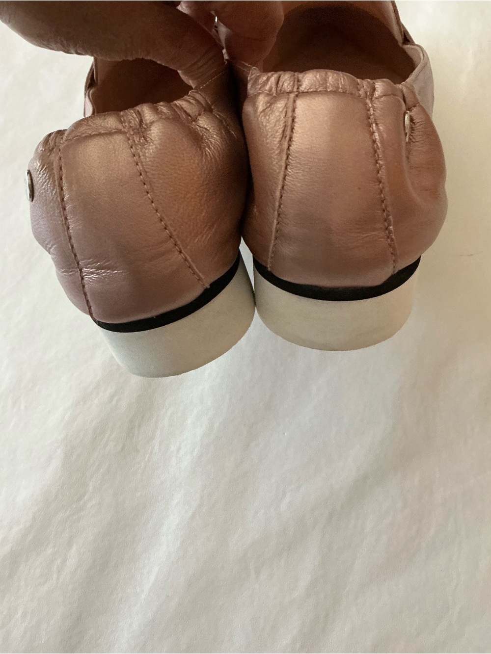AGL Micro Pointed Toe Loafer in Metallic Rose Pink Leather Size 42 - Picture 6 of 10